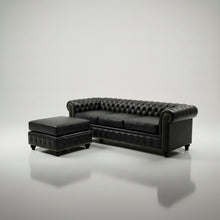 Chesterfield de cuero vacuno - 1 cuerpo