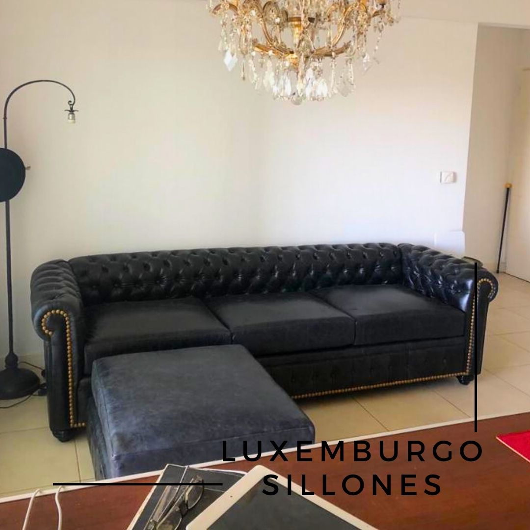 Chesterfield de cuero vacuno - 4 cuerpos