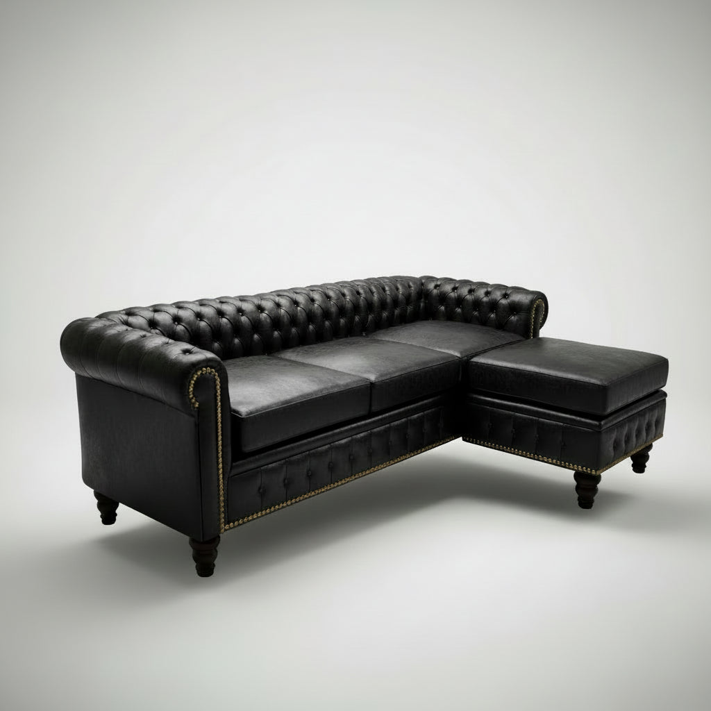 Chesterfield de cuero vacuno
