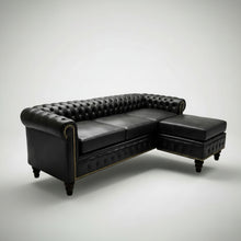 Chesterfield de cuero vacuno - 2 cuerpos