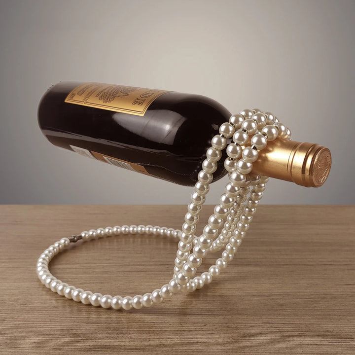 Portavinos decorativo collar de perlas