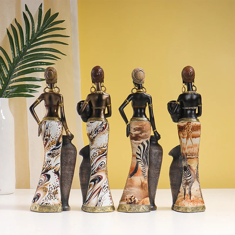 Escultura mujer africana de resina - G04172A