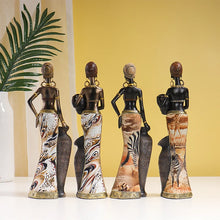 Escultura mujer africana de resina - G04172A