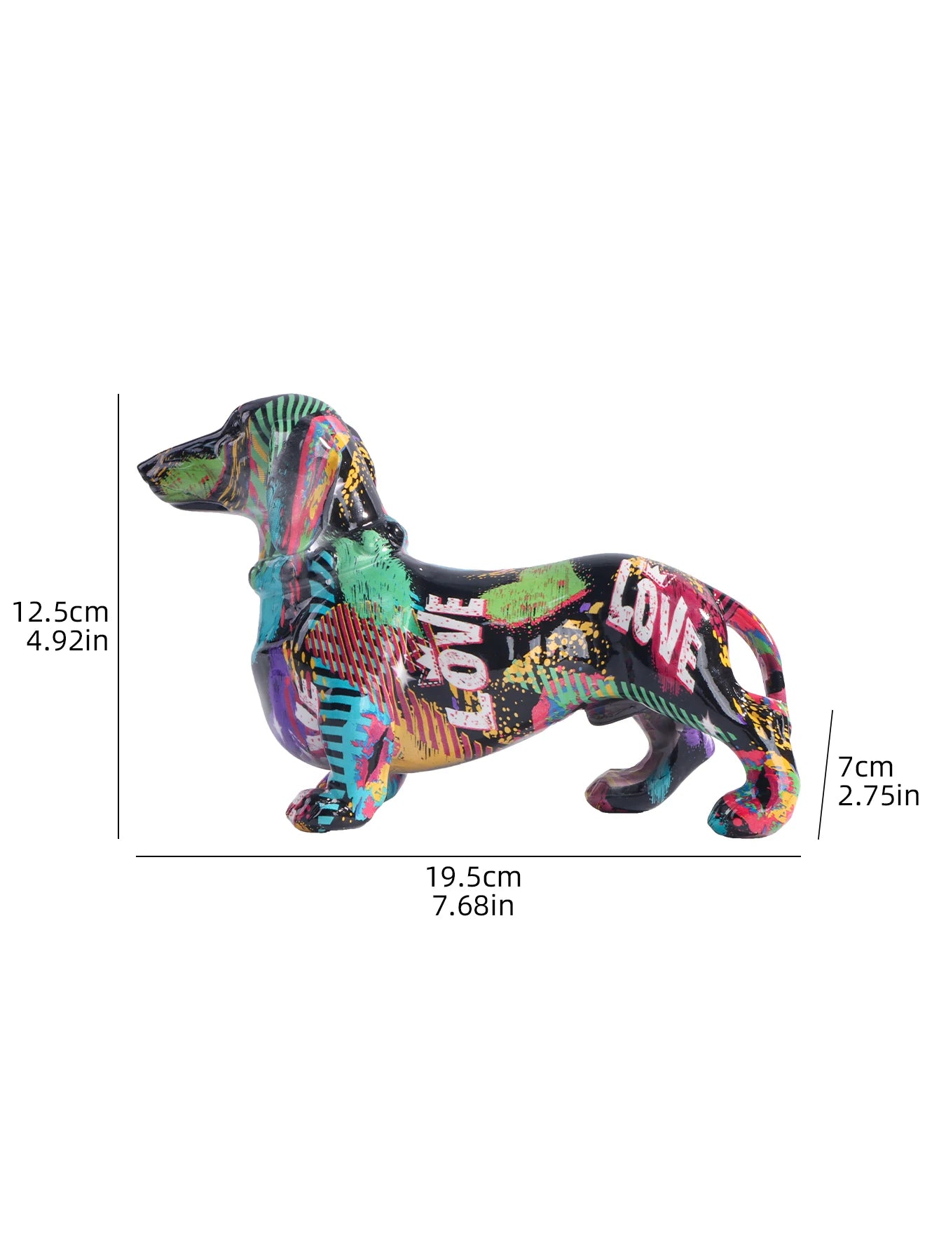 Escultura Dachshund de resina para decoración
