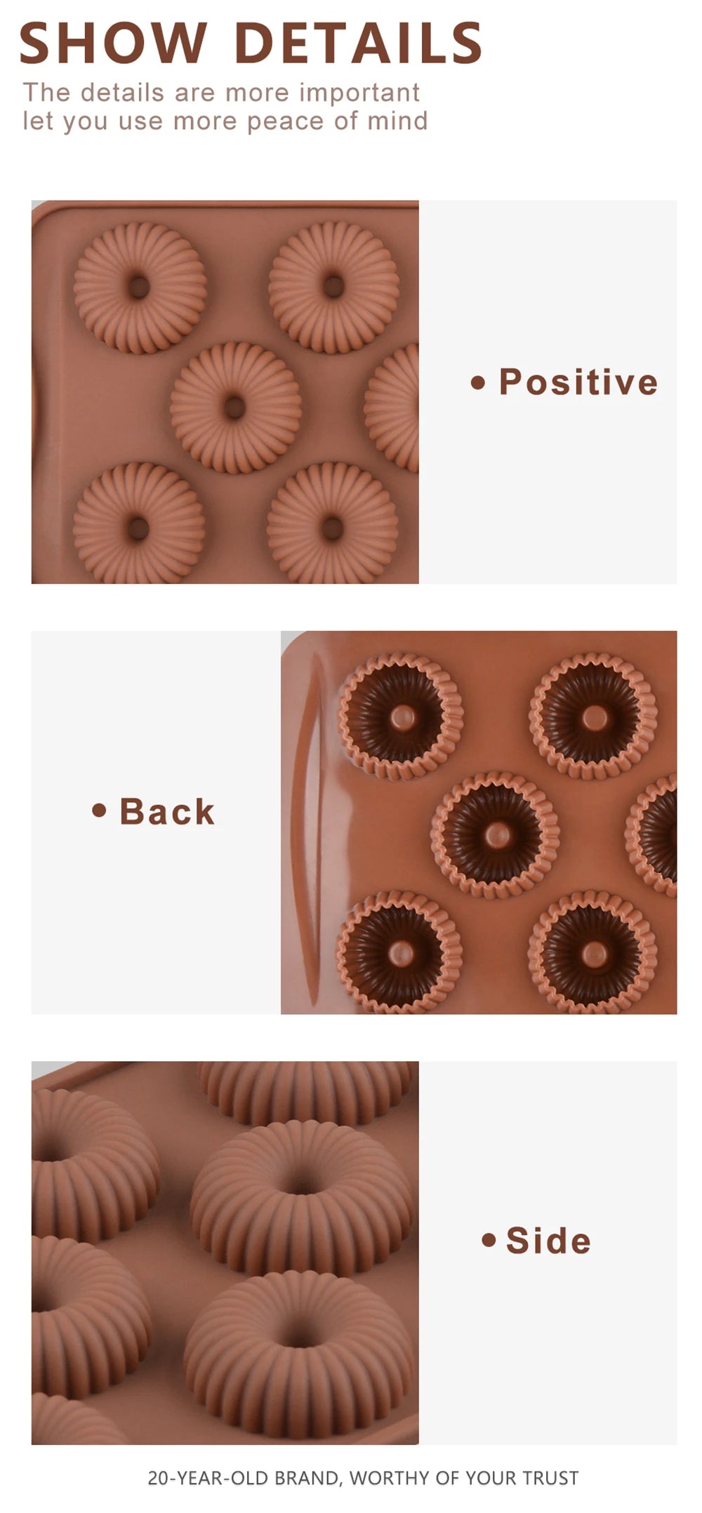 Molde de Silicona 6 Cavidades Espiral para Mousse