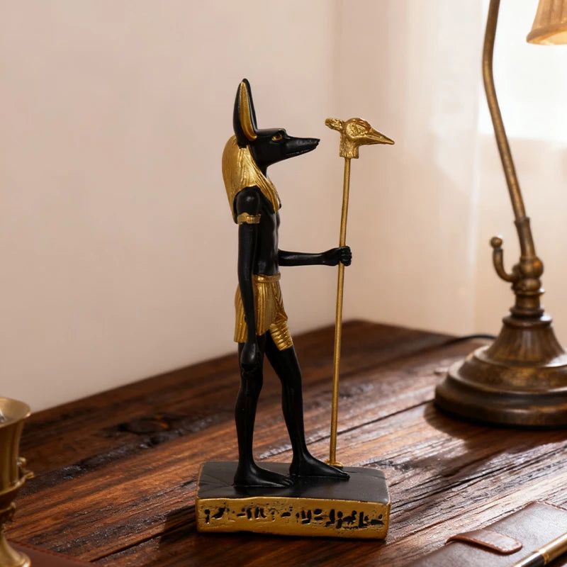 Escultura Anubis egipcio de resina
