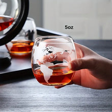 Decanter globo para whisky con base de madera