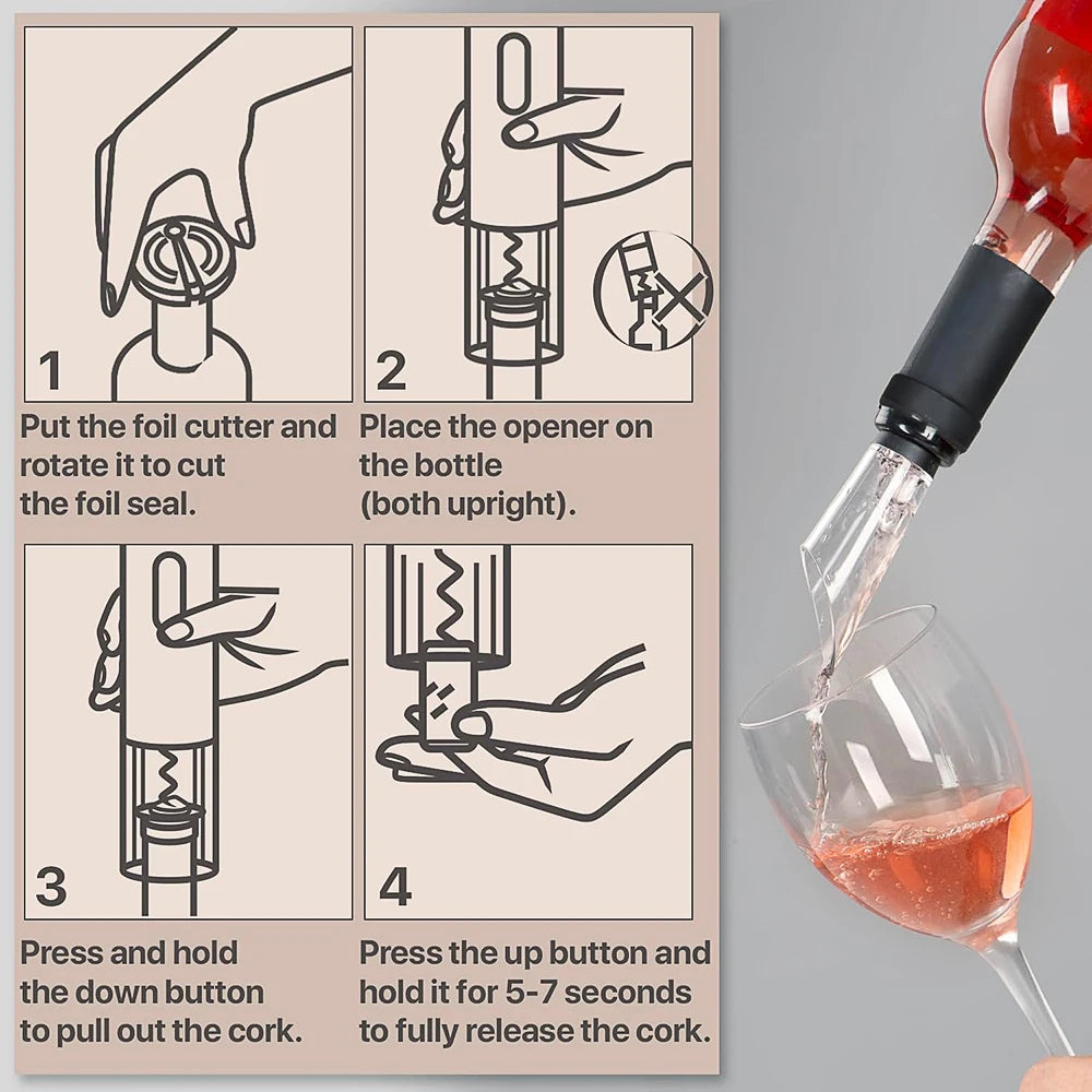 Abridor eléctrico de vino premium