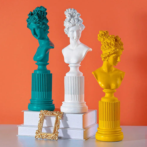 Busto decorativo Freyja de resina estilo nórdico