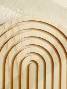 Repisa arco de madera estilo boho para pared