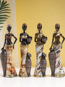 Escultura mujer africana de resina