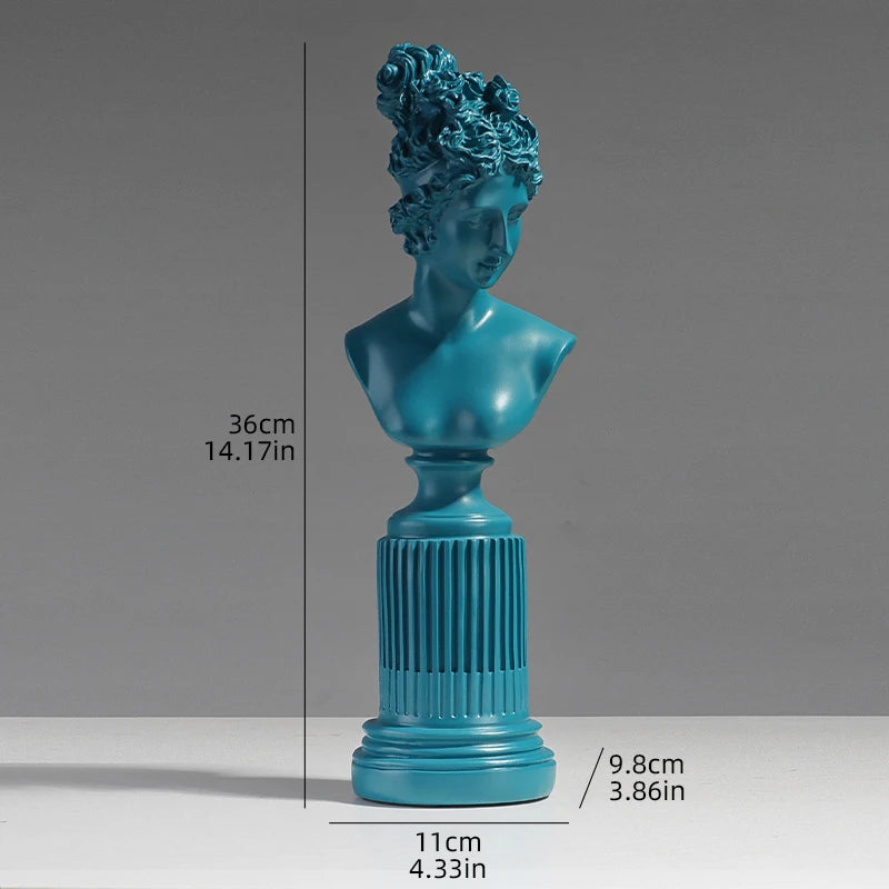 Busto decorativo Freyja de resina estilo nórdico