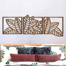Set de cuadros/hojas boho de madera para pared