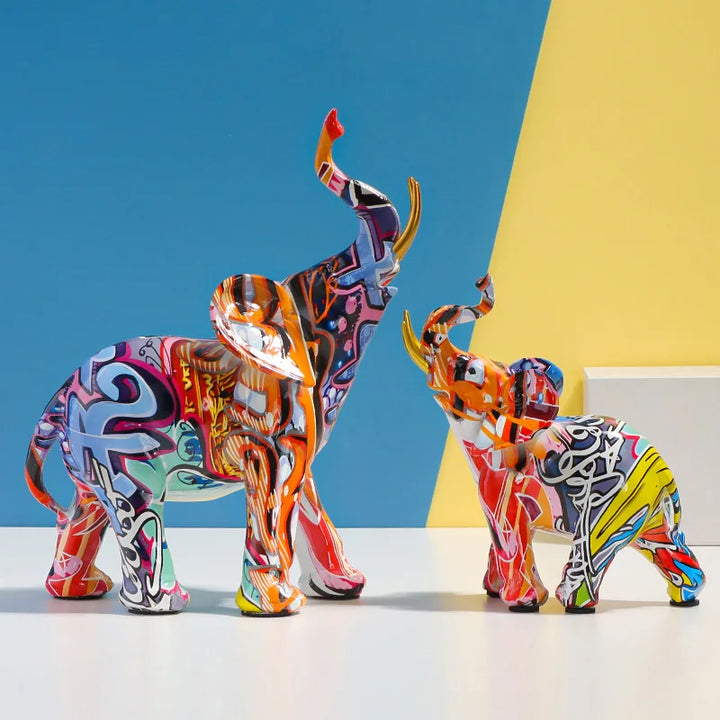 Escultura elefante decorativo de resina - KY0101