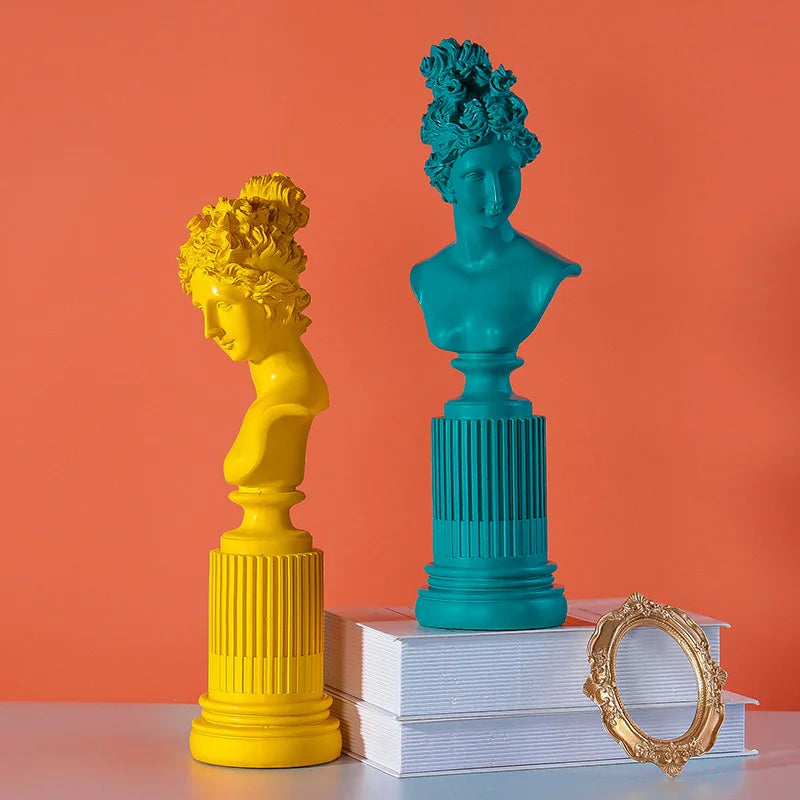 Busto decorativo Freyja de resina estilo nórdico
