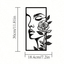 1pc Woman Flower Metal Wall Art Decor Modern Home Gift Aesthetic Portrait Face Outline Bedroom Room Decor