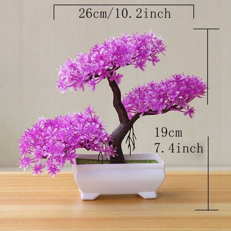 Bonsái artificial decorativo en maceta - Red