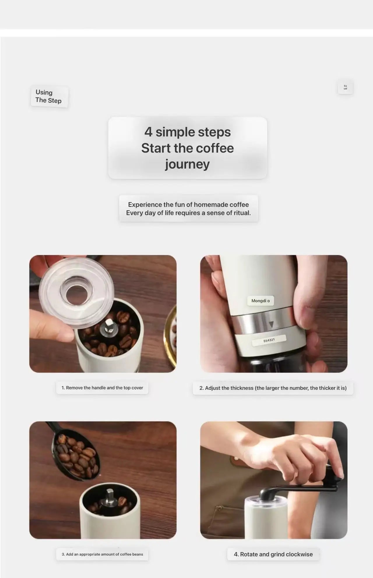 Molinillo Manual de Café Compacto