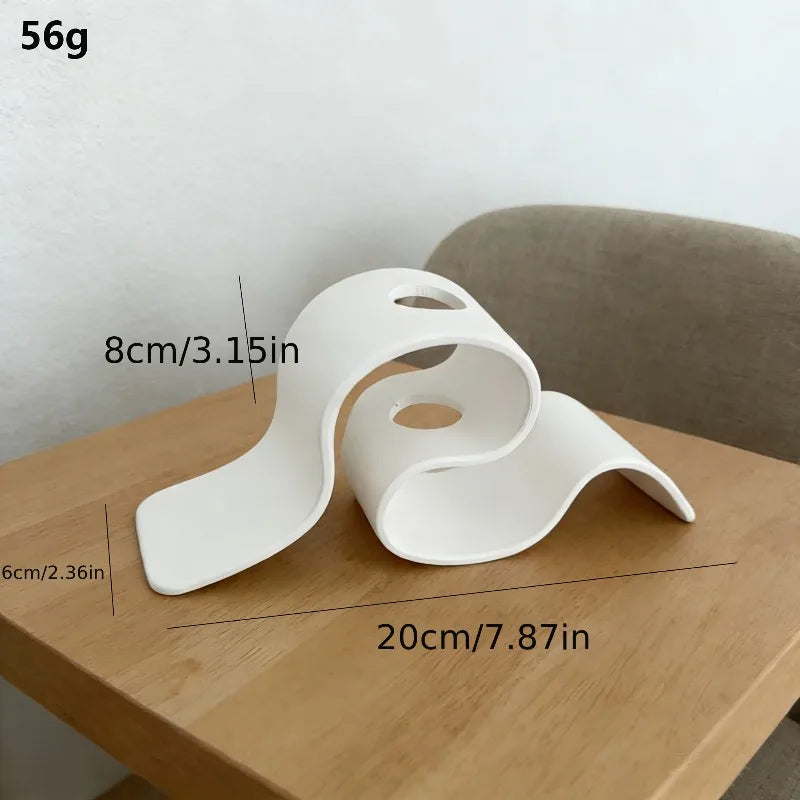 Florero 3D minimalista blanco para flores secas