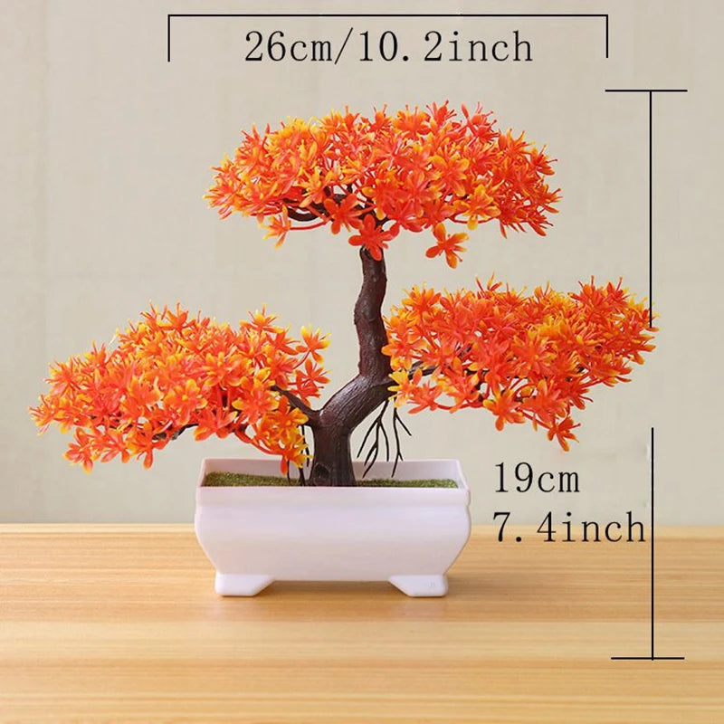 Bonsái artificial decorativo en maceta