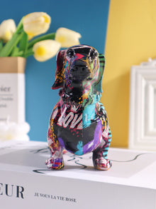 Escultura Dachshund de resina para decoración