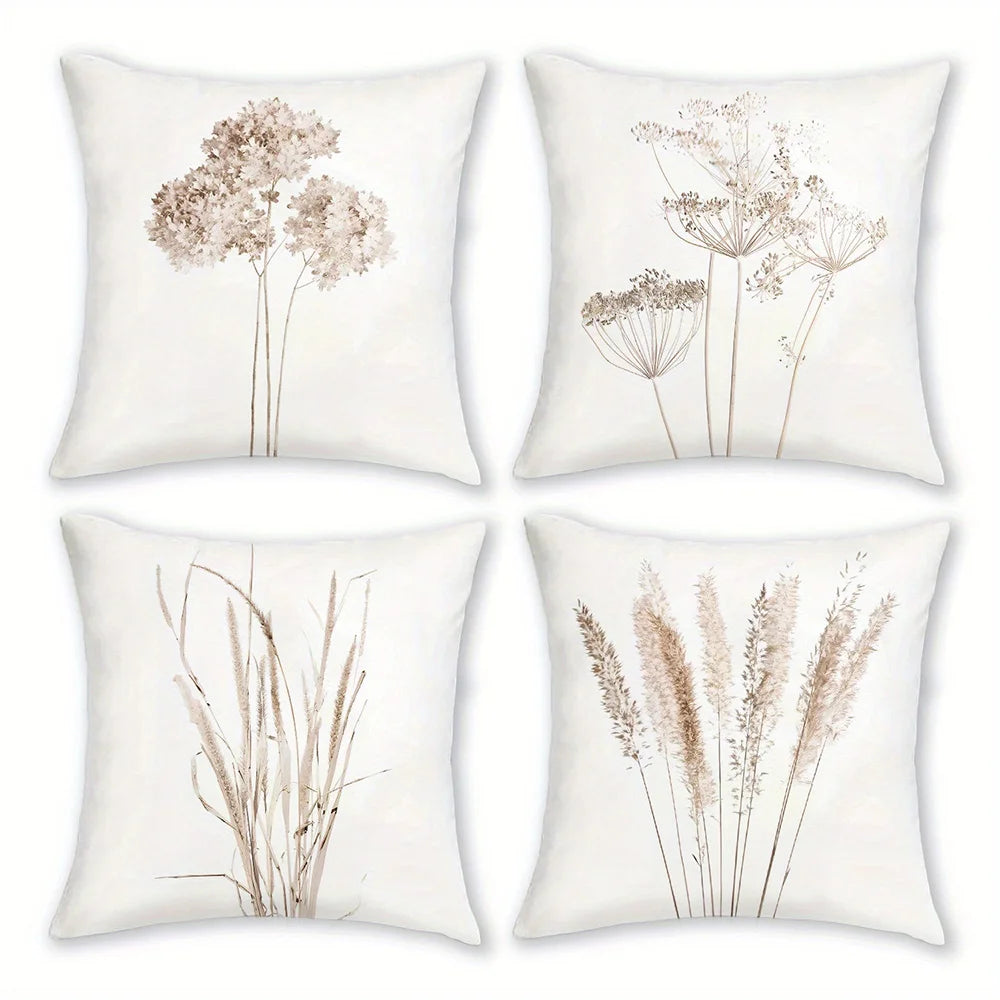 Funda de almohadón boho flores prensadas - D(2D Falt) 50x50cm