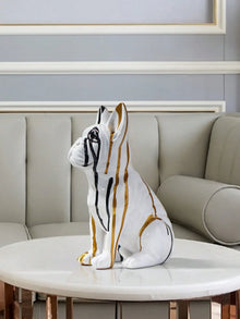 Escultura Bulldog francés de resina decorativa