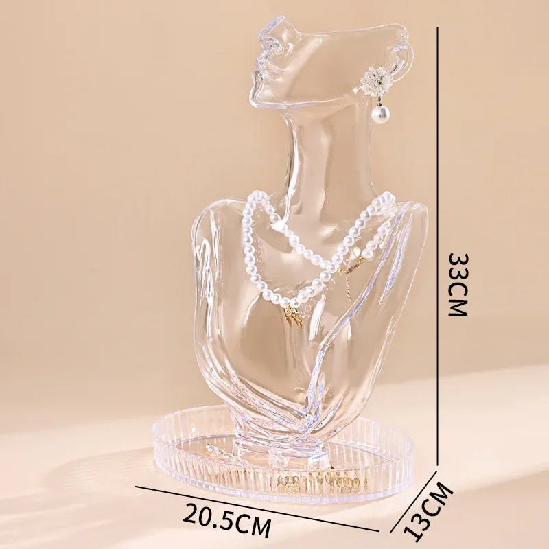 Busto expositor de joyas para collares y accesorios
