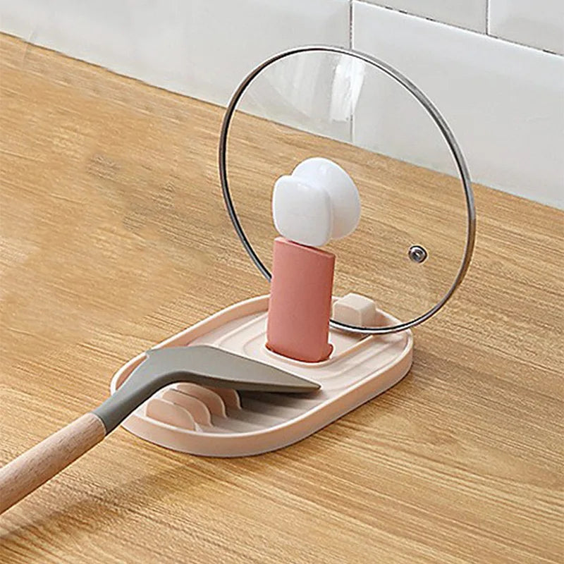 Soporte Plegable para Tapa de Olla y Utensilios
