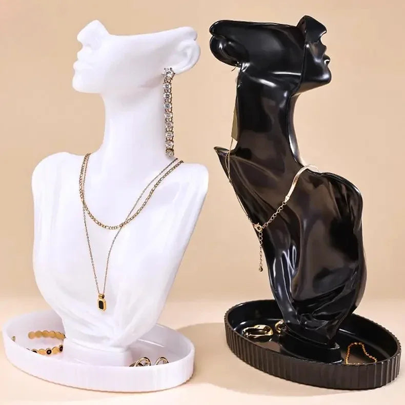 Busto expositor de joyas para collares y accesorios