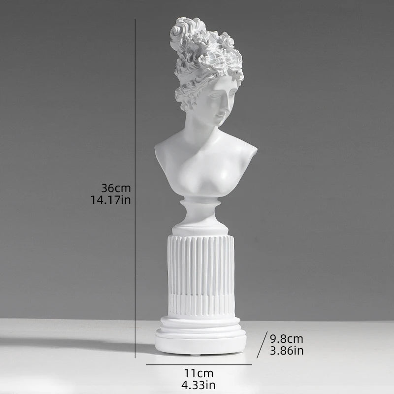 Busto decorativo Freyja de resina estilo nórdico