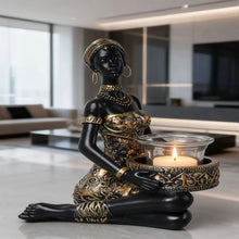 Estatua africana decorativa de resina con portavelas - Figure Large