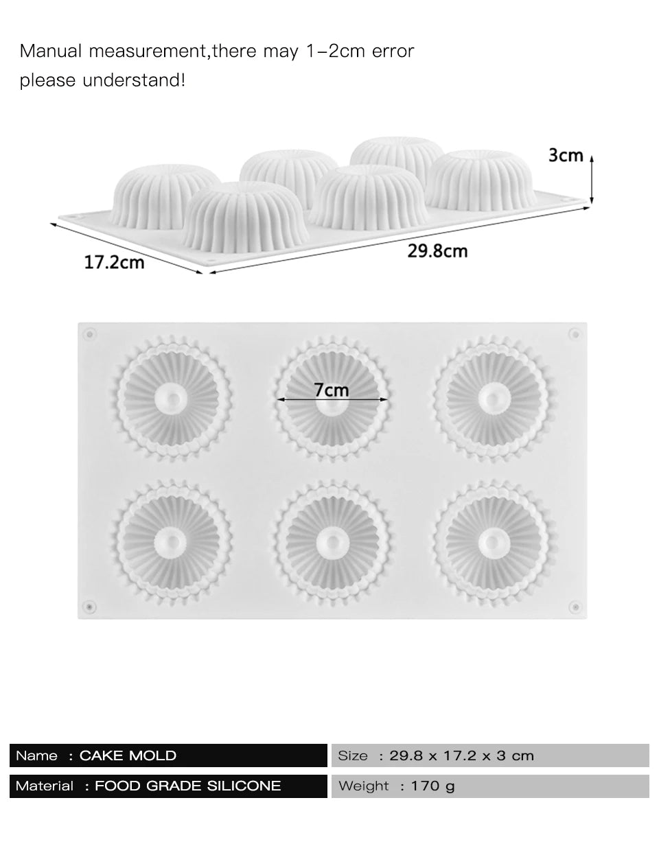 Molde de Silicona 6 Cavidades Espiral para Mousse