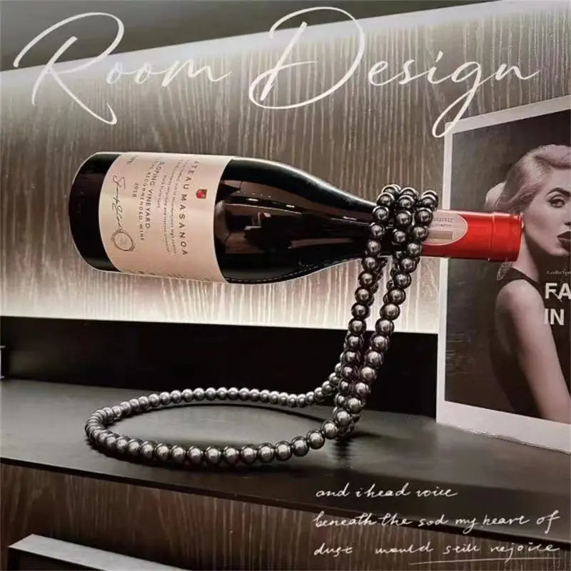 Portavinos decorativo collar de perlas