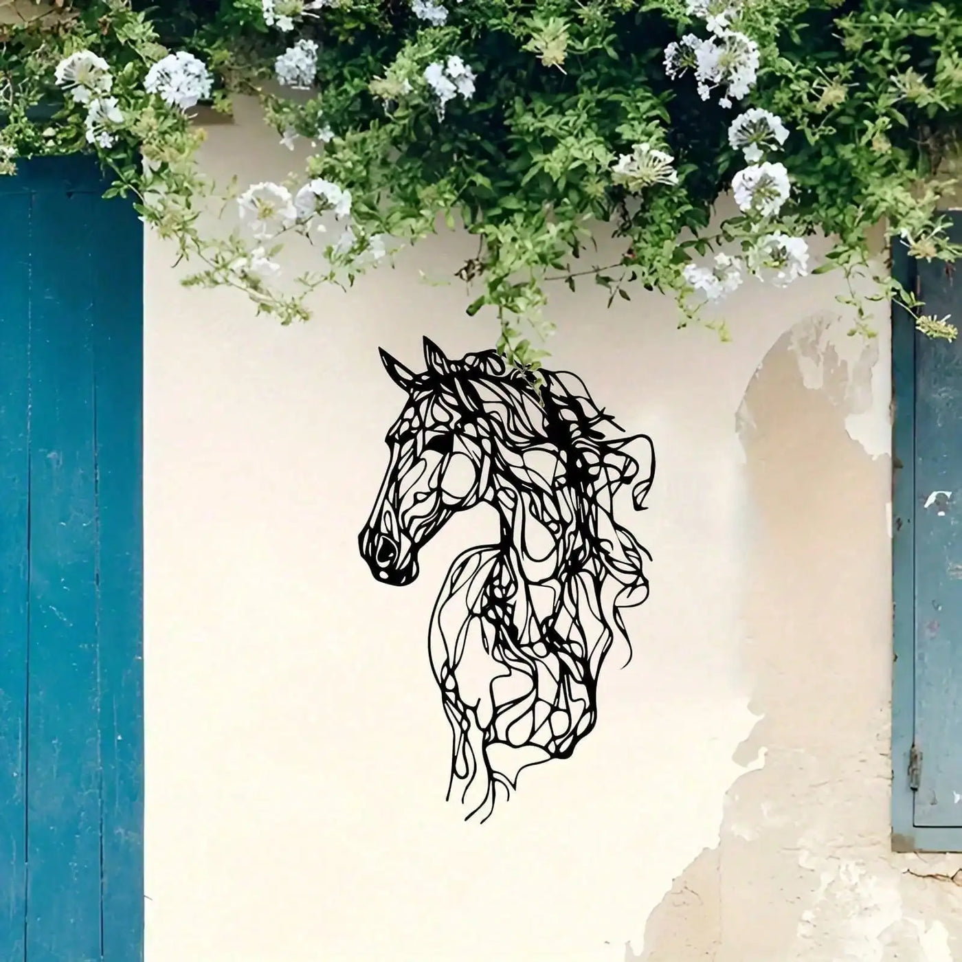 Metal Art Horse Wall Decor, Weather-Resistant Iron Wall Art for Garden, Patio, Indoor, Christmas Gift, Modern Home Decor