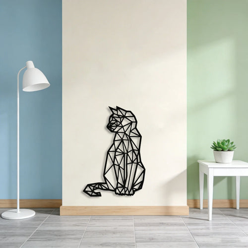Decoración de pared metálica gatos