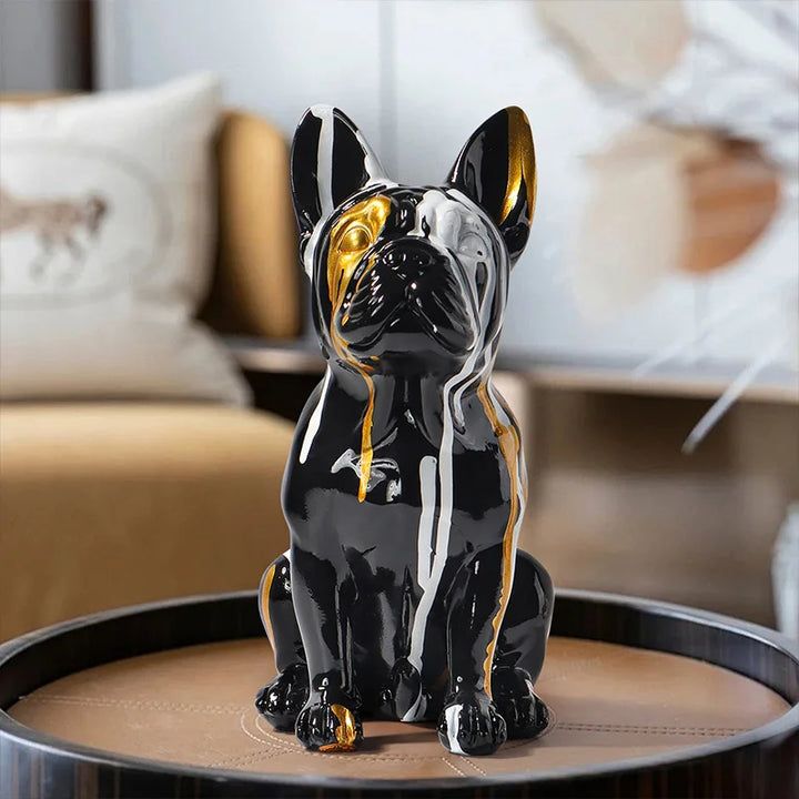 Escultura Bulldog francés de resina decorativa
