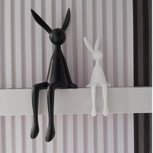 Conejo decorativo premium de resina
