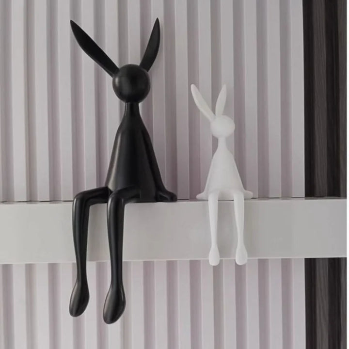 Conejo decorativo premium de resina