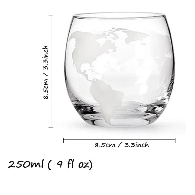Decanter globo para whisky con base de madera