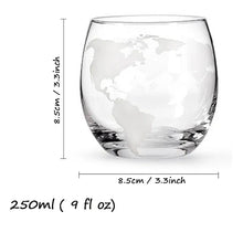 Decanter globo para whisky con base de madera