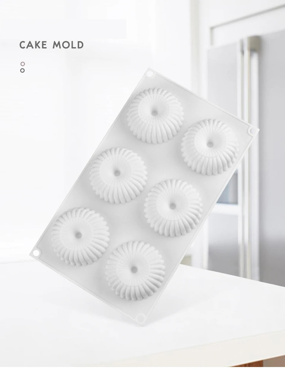 Molde de Silicona 6 Cavidades Espiral para Mousse