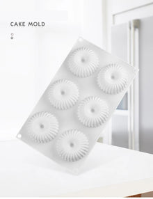 Molde de Silicona 6 Cavidades Espiral para Mousse