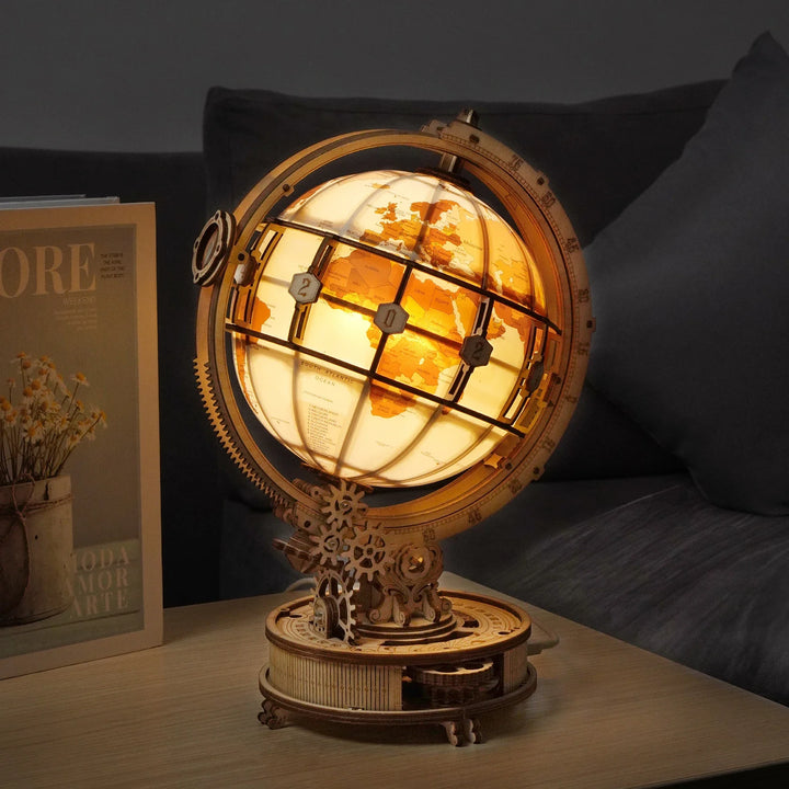 Lámpara Globo 3D de madera para decoración