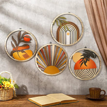 Set de 4 cuadros boho de madera para pared