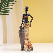 Escultura mujer africana de resina - G04173A