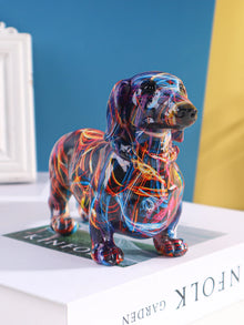 Escultura Dachshund de resina para decoración