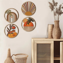 Set de 4 cuadros boho de madera para pared