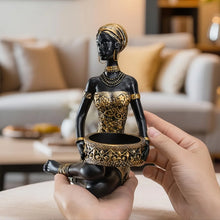 Estatua africana decorativa de resina con portavelas - Figure Large