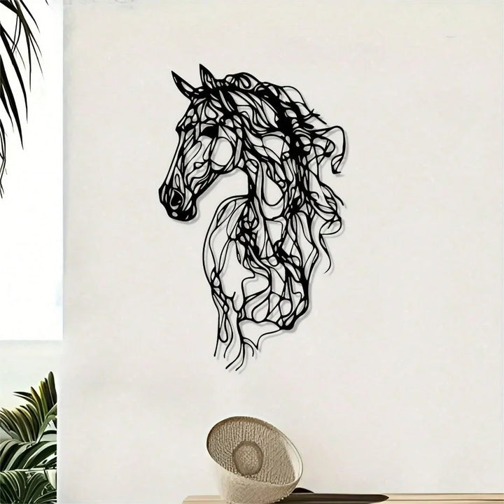 Metal Art Horse Wall Decor, Weather-Resistant Iron Wall Art for Garden, Patio, Indoor, Christmas Gift, Modern Home Decor